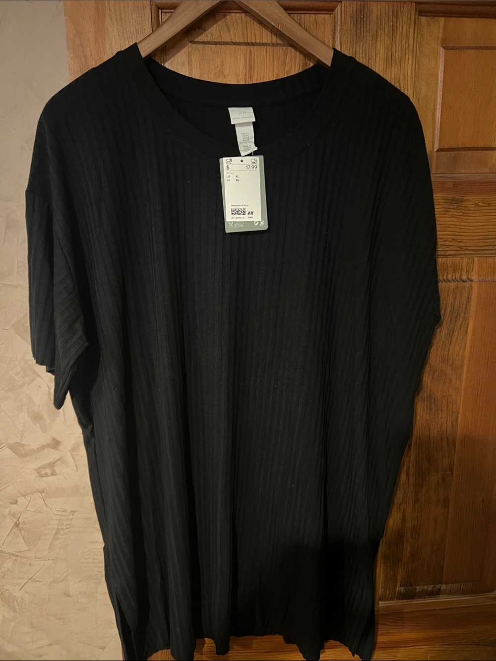 H&M Black Ribbed Short Sleeve Tee